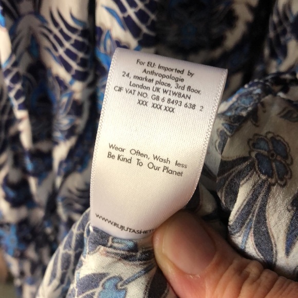 Rujuta Sheth Marie Cinched Kaftan Blue Lotus Print M/L - Picture 9 of 14